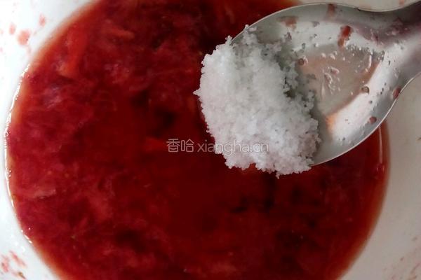 草莓果肉浆的做法图解4