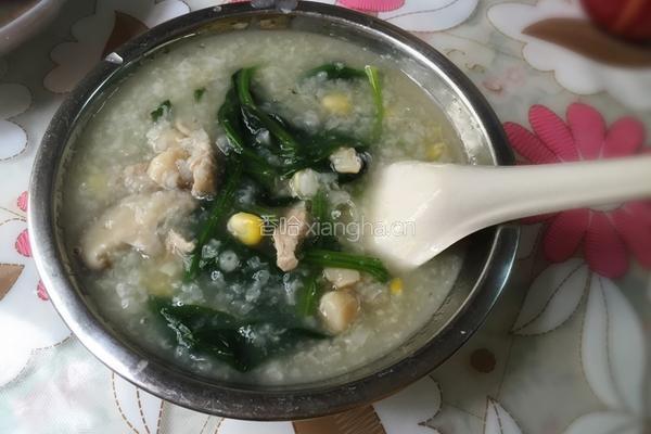 营养菠菜瑶柱瘦肉粥的做法图解5