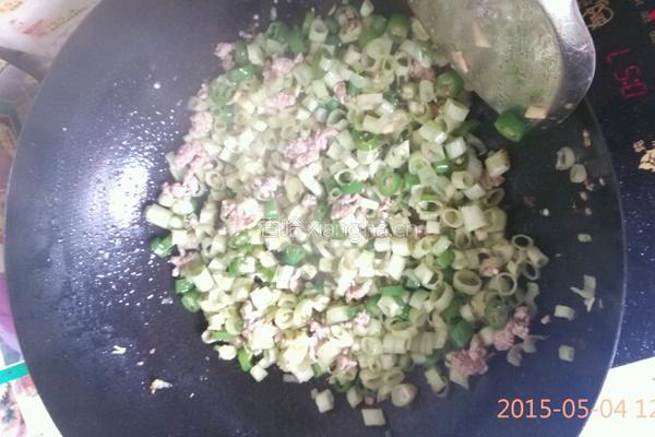 空心菜梗炒辣椒肉末的做法图解7