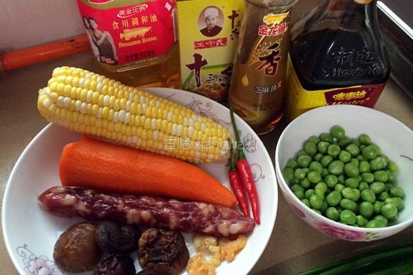 腊肠焖饭（电饭锅版）的做法图解1