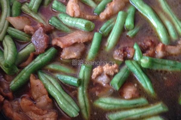 咸肉烧刀豆
