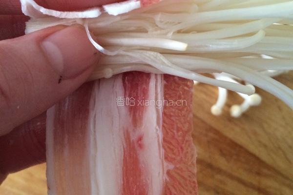 五花肉卷金针菇的做法图解4