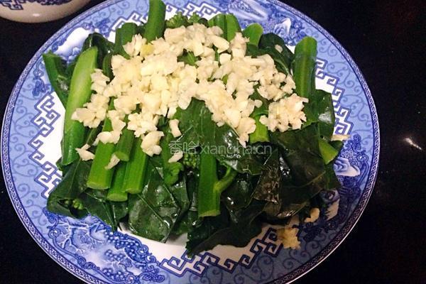 白灼蒜蓉芥兰的做法图解3