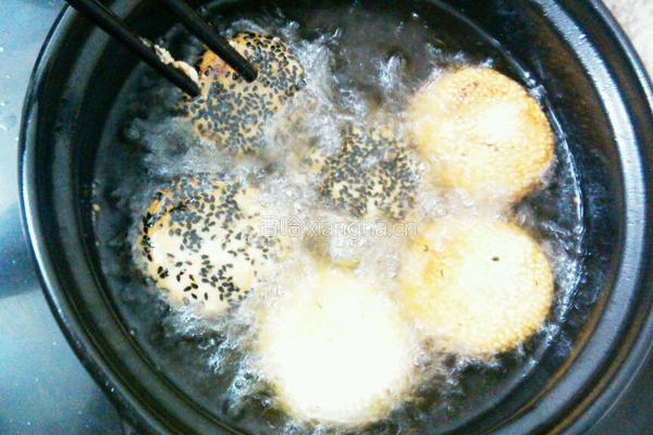 红豆馅芝麻饼的做法图解12