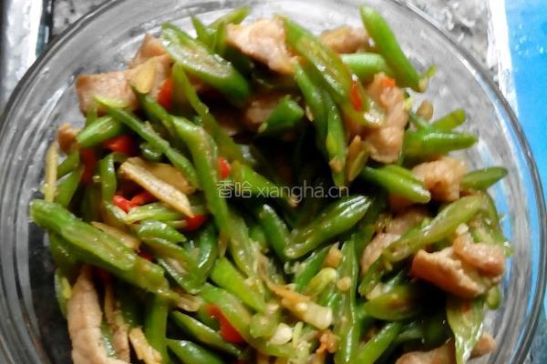 四季豆炒肉片的做法图解2