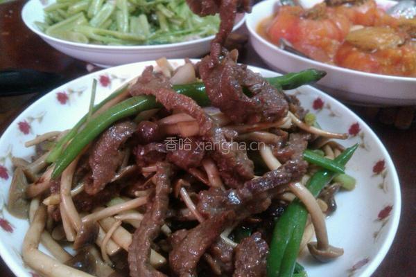 茶树菇炒牛柳