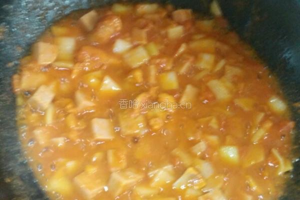 火腿洋葱意大利面的做法图解4