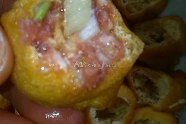 油豆腐酿肉的做法图解4