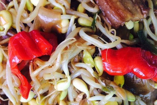 粉皮黄豆芽烧肉的做法图解7
