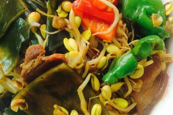 海带豆芽烧肉的做法图解7