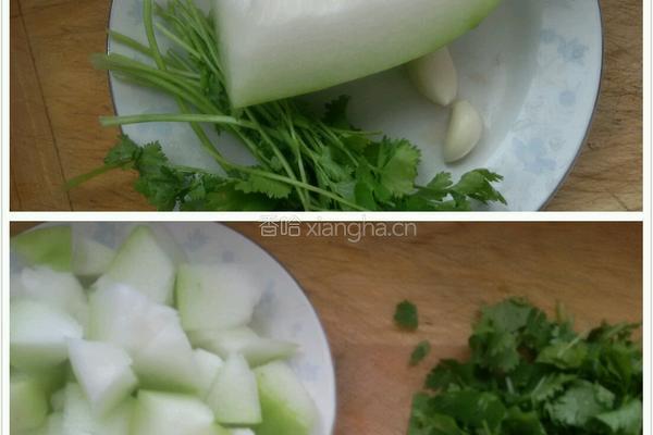 素菜烧冬瓜。的做法图解1