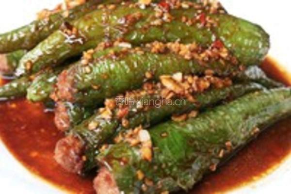 肉酿虎皮青椒的做法图解6