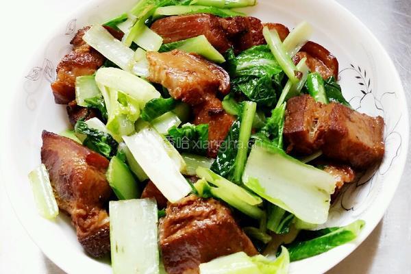 五花肉烩小白菜的做法图解6