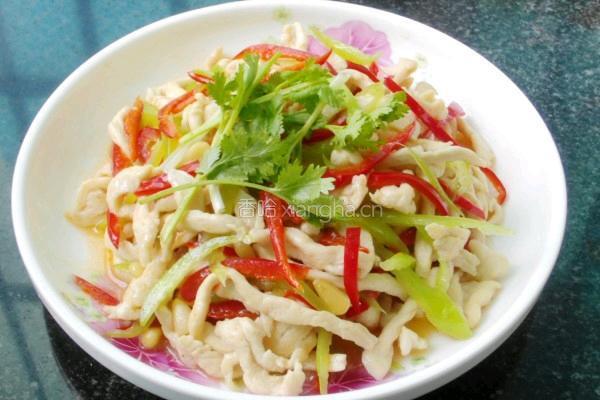 松子双椒鸡丝的做法图解7