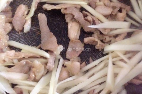 嫩姜炒肉的做法图解3