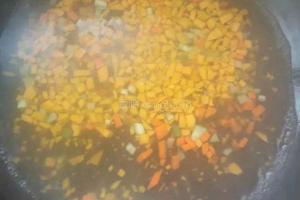 蔬菜丁鸡蛋抱饭的做法图解3