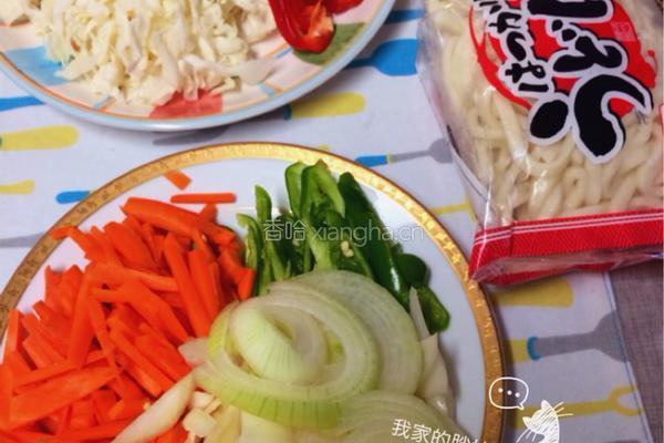 炒乌冬面的做法图解2