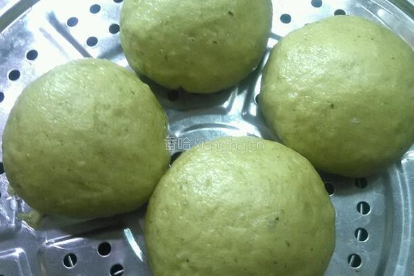 菠菜绿肉包的做法图解3