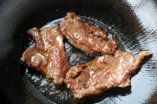 煎肉片，油麦菜的做法图解7
