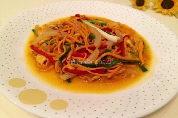 虫草花炒鸡肉丝的做法图解8