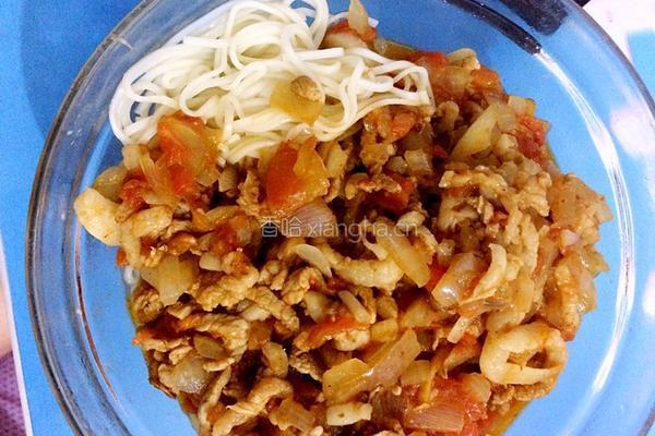 茄汁肉丝面的做法图解5