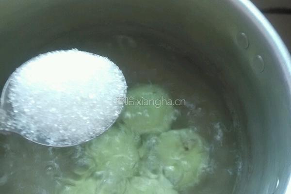 菠菜汁豆沙汤圆的做法图解4
