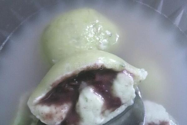 菠菜汁豆沙汤圆的做法图解6