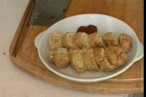 鸡肉香蕉卷的做法图解10