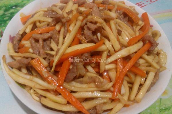 肉丝炒茭白的做法图解4