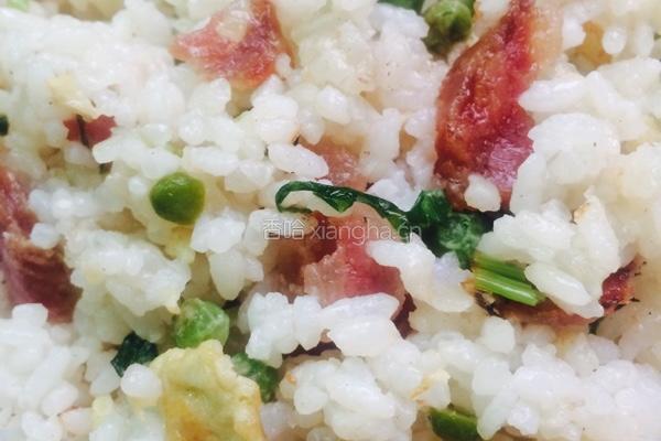 香肠豌豆炒饭的做法图解8