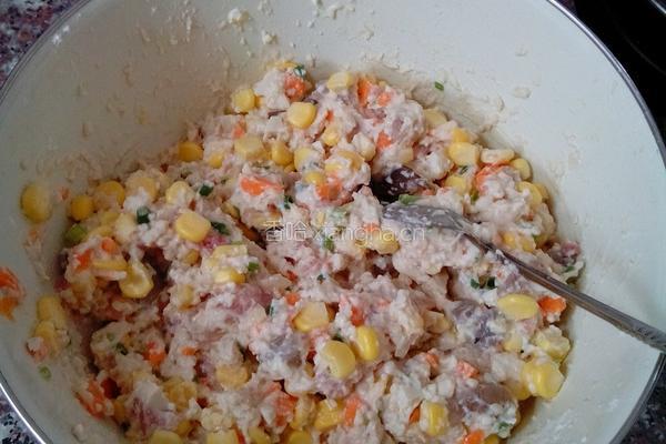 虾仁豆腐饼的做法图解3