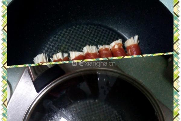 香煎肉卷金针菇的做法图解4