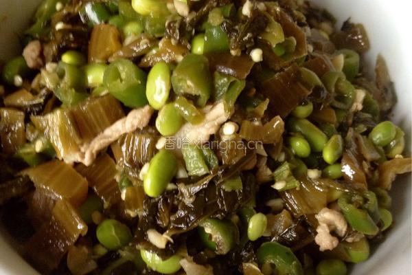 雪菜毛豆肉丝