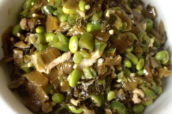 雪菜毛豆肉丝的做法图解6