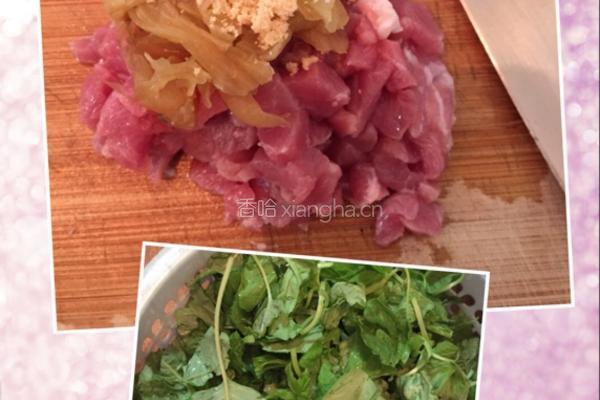 冬菜肉末炒苋菜的做法图解2
