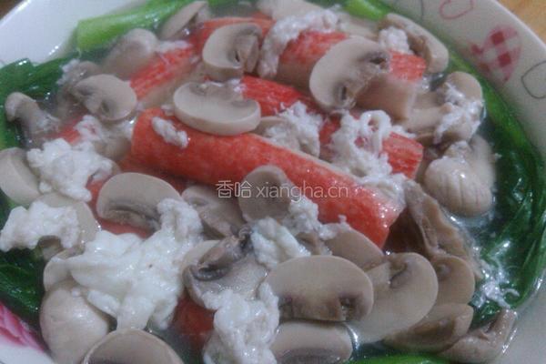 鲜菇扒蟹柳的做法图解10
