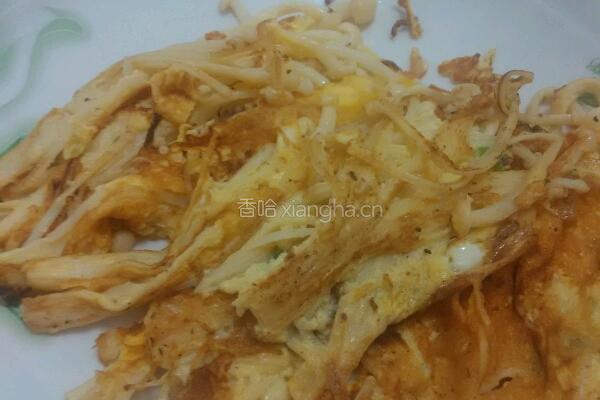 蛋煎金针菇的做法图解8