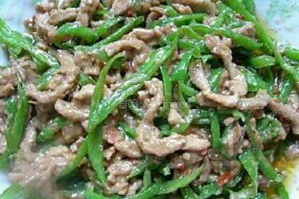 青椒炒肉丝的做法图解3