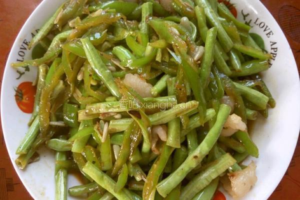 肉丝青椒豇豆的做法图解4