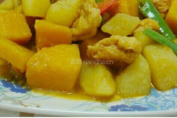 土豆炖南瓜的做法图解3