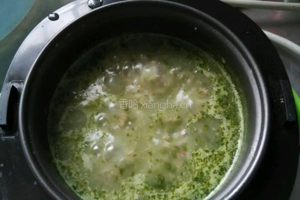 白菜瘦肉粥的做法图解2