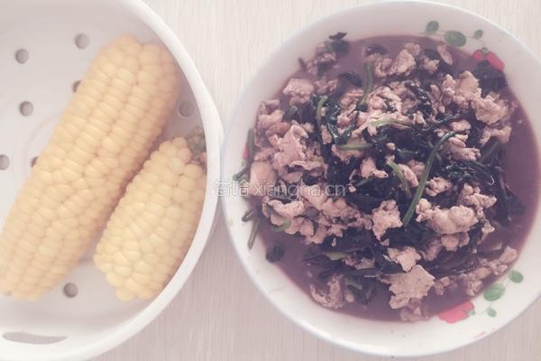 减肥午餐，玉米和苋菜炒鸡蛋的做法图解8