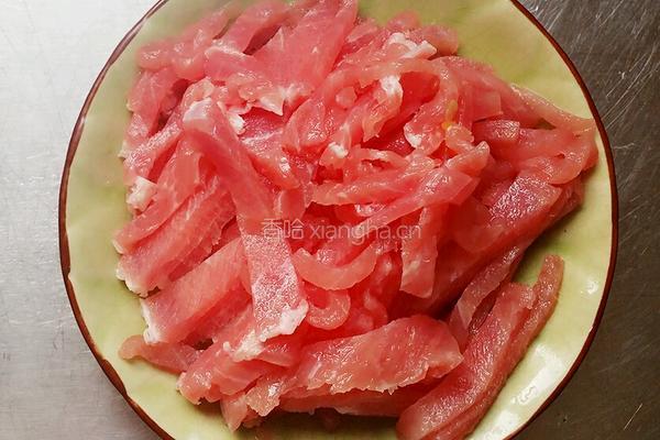 肉炒韭菜梗的做法图解2