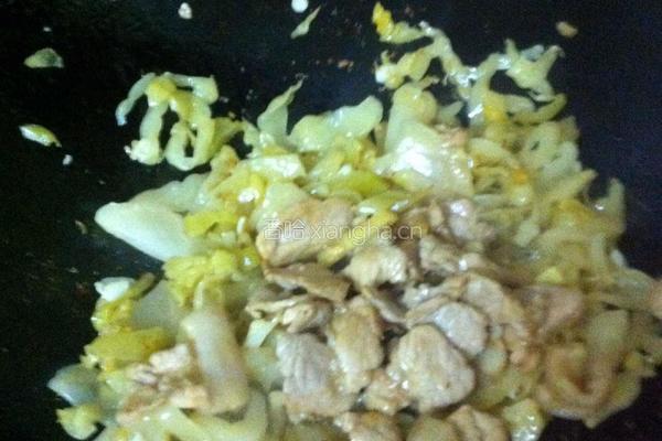 潮汕咸菜炒肉片的做法图解5