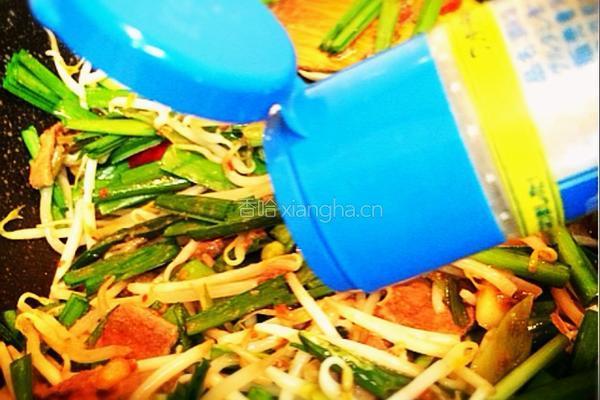 韭菜豆芽炒猪肝的做法图解8