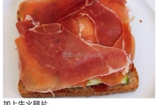 双蛋火腿黄瓜三明治的做法图解6