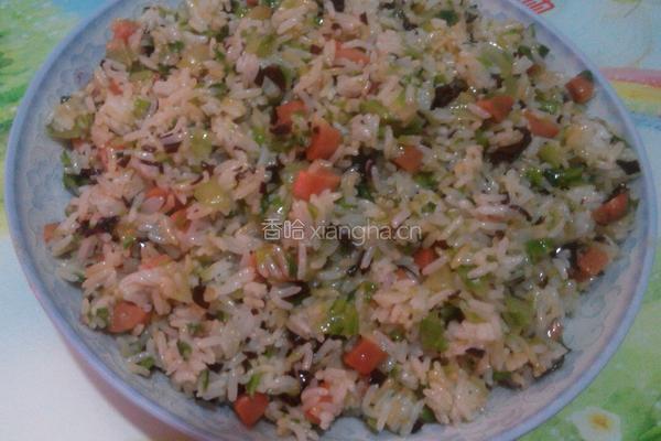 青菜炒饭的做法图解6