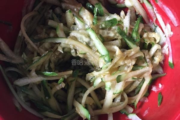 香辣黄瓜丝拌豆腐的做法图解8