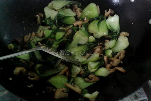 冬菇炒油菜的做法图解8
