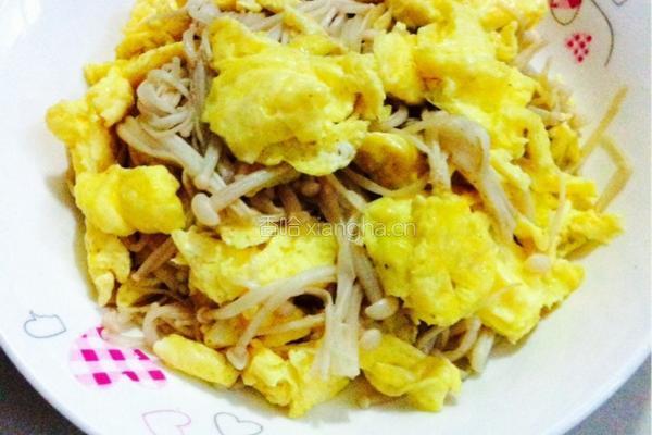 金针菇炒鸡蛋的做法图解5